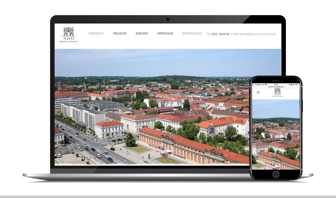 Webdesign für die Immobilienfirma NIVO aus Potsdam