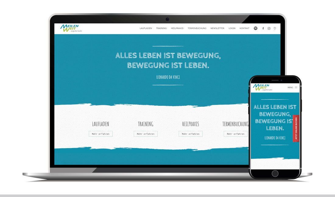 Webdesign für den Meilenweit Laufladen in Potsdam
