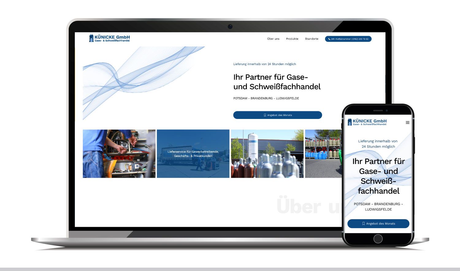 Webdesign für Kuenicke und Webseitenbetreuung in Potsdam