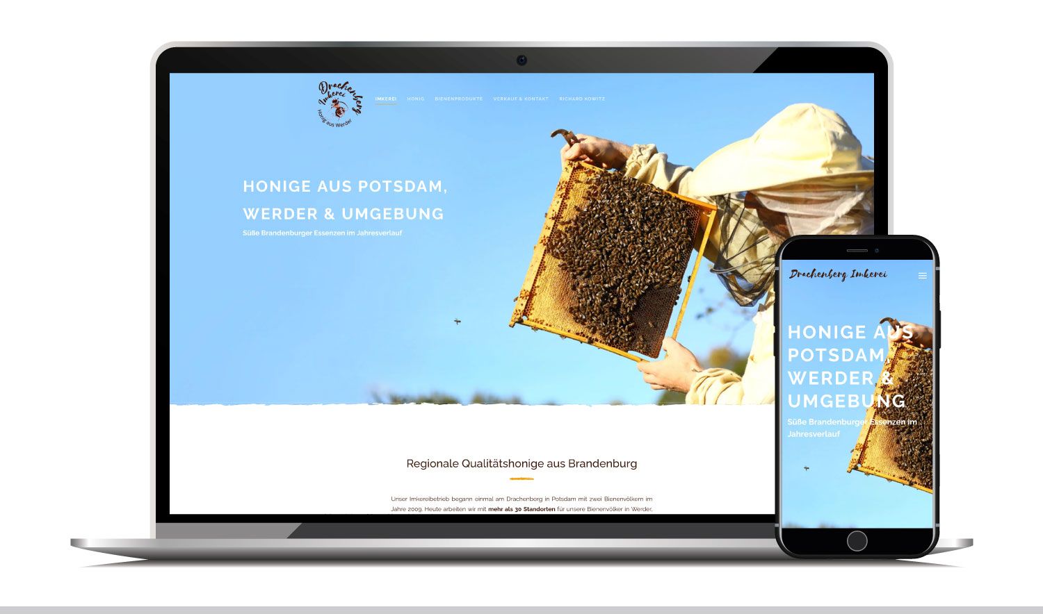Webdesign für Drachenberg Imkerei und Webseitenbetreuung in Potsdam